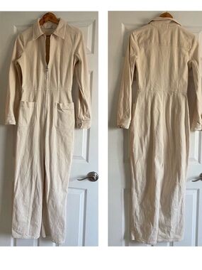 Wilfred Cream Zip-Front Jumpsuit